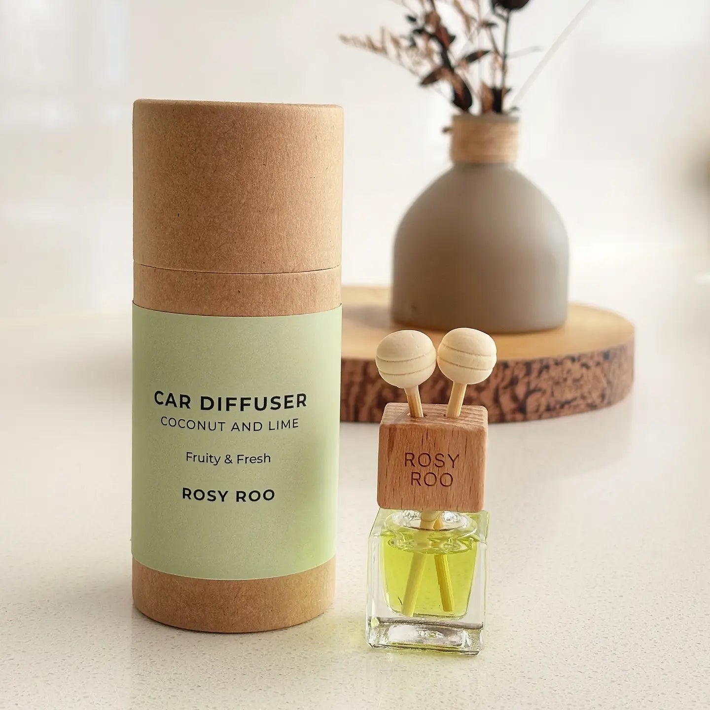Rosy Roo Car Diffuser - Coconut & Lime