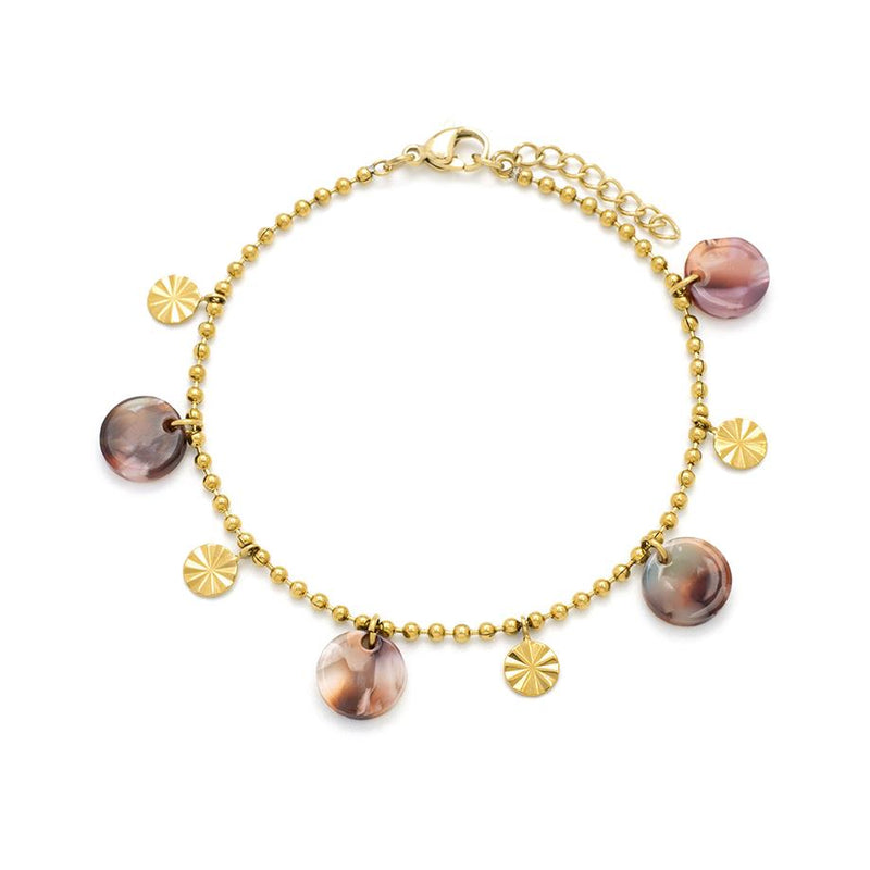Resin Disc Ball Chain Bracelet