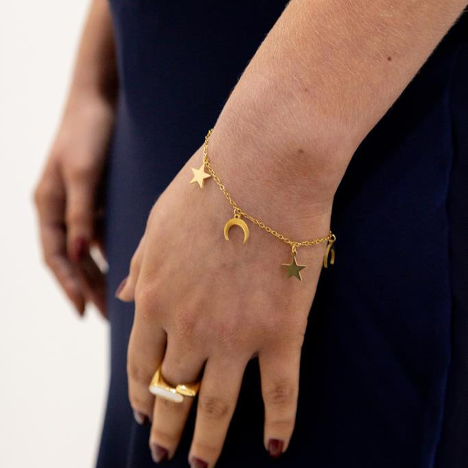 Crescent Moon & Star Bracelet