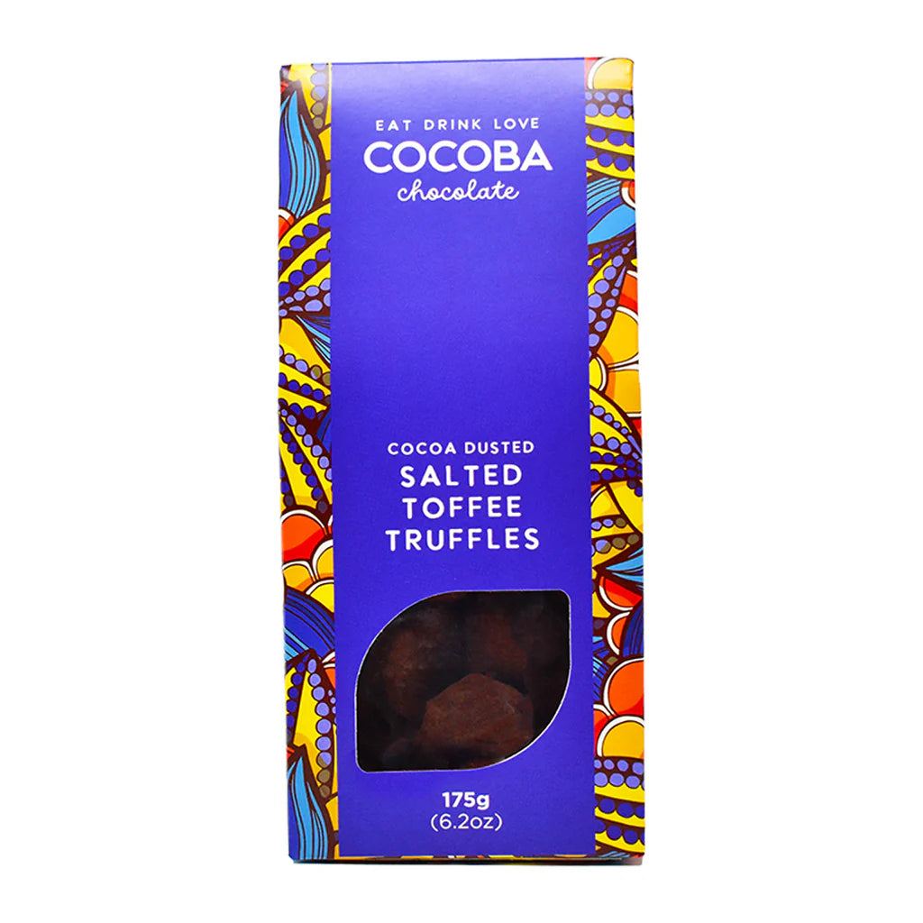 Cocoa Dusted Salted Toffee Truffles