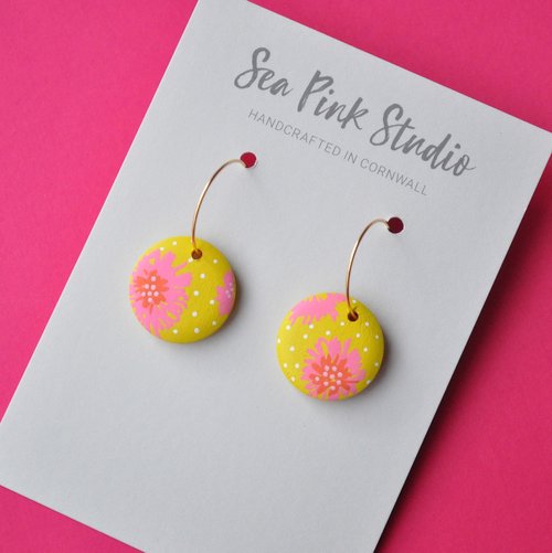 Yellow Dahlia Earrings