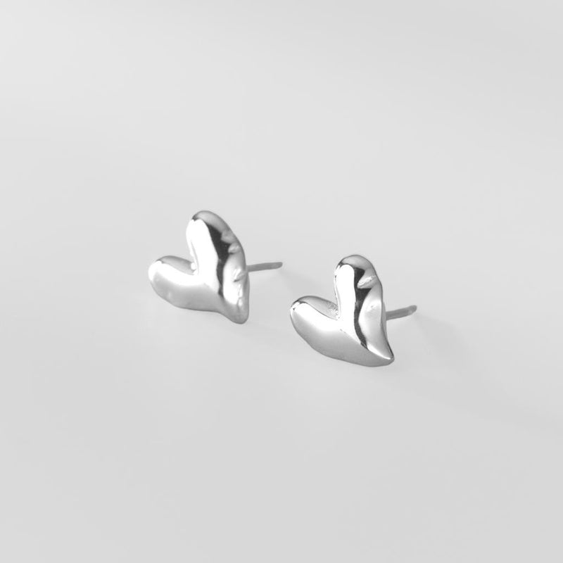 Curved Heart Earrings