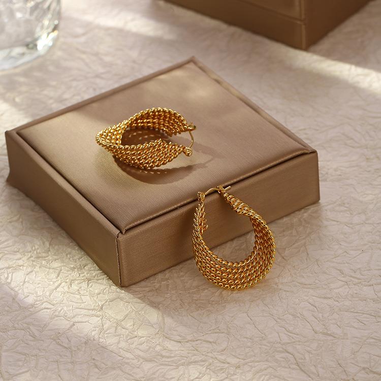 Multi Twisted Strand Earring in Gold