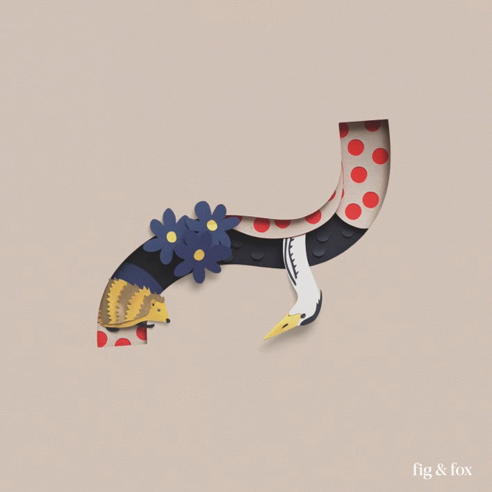 Heron Print- Fig & Fox Illustration