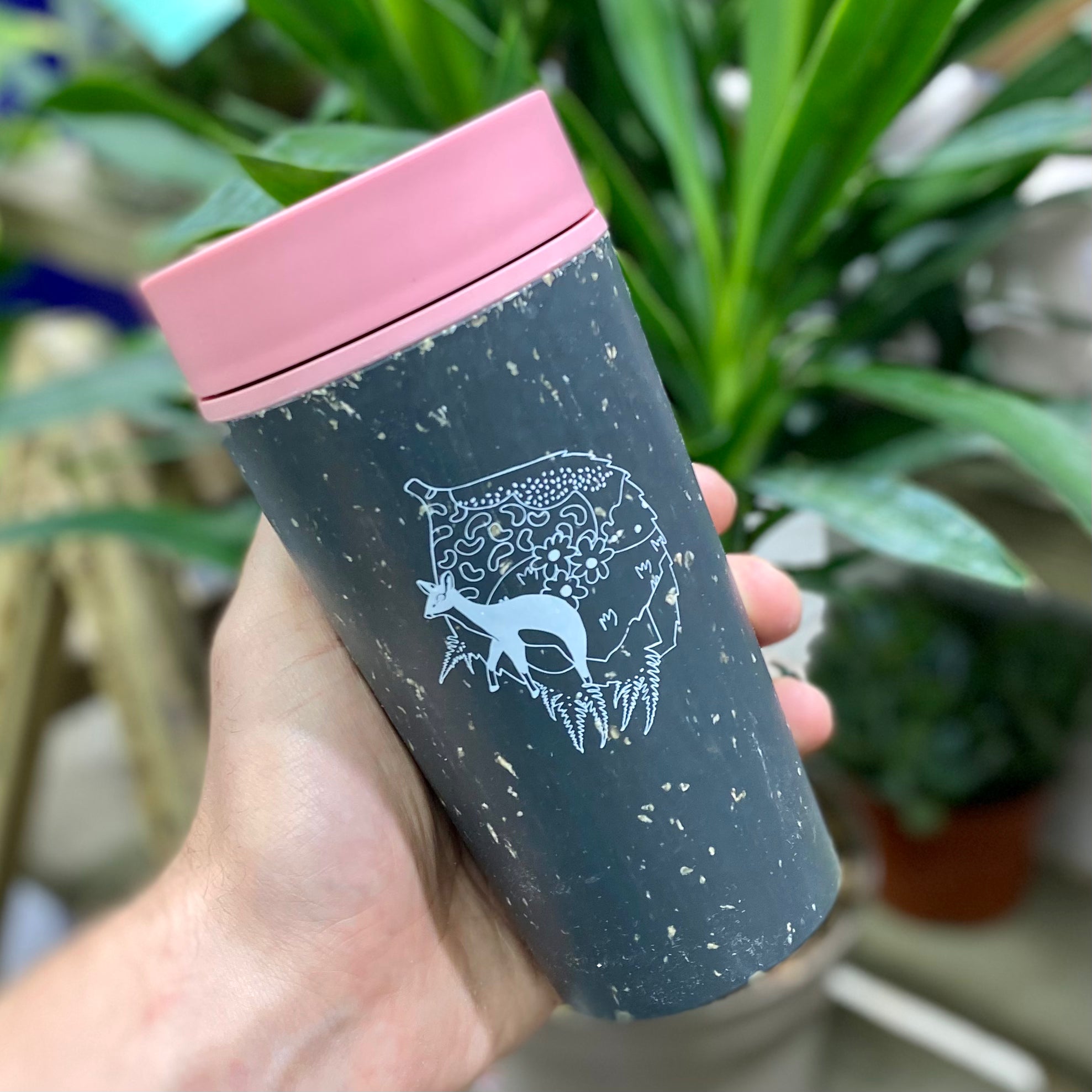 12oz Black & Giggle Pink Cup