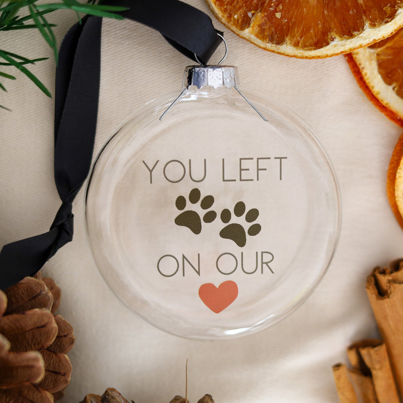 Paw Prints Round Bauble