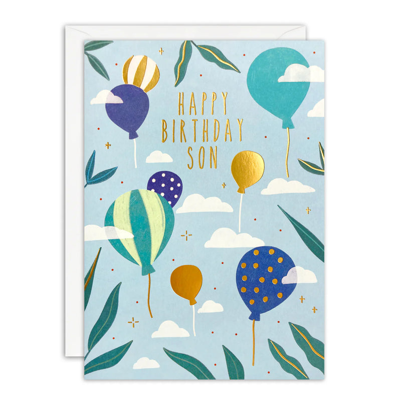 Son Birthday Balloons Card