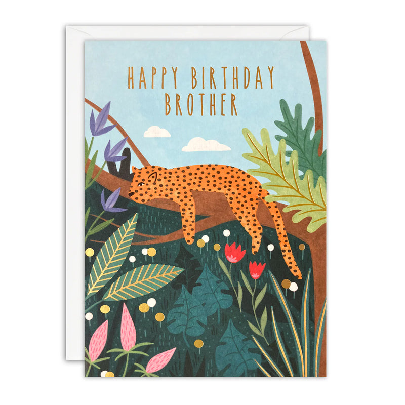 Brother Birthday Leopard Card