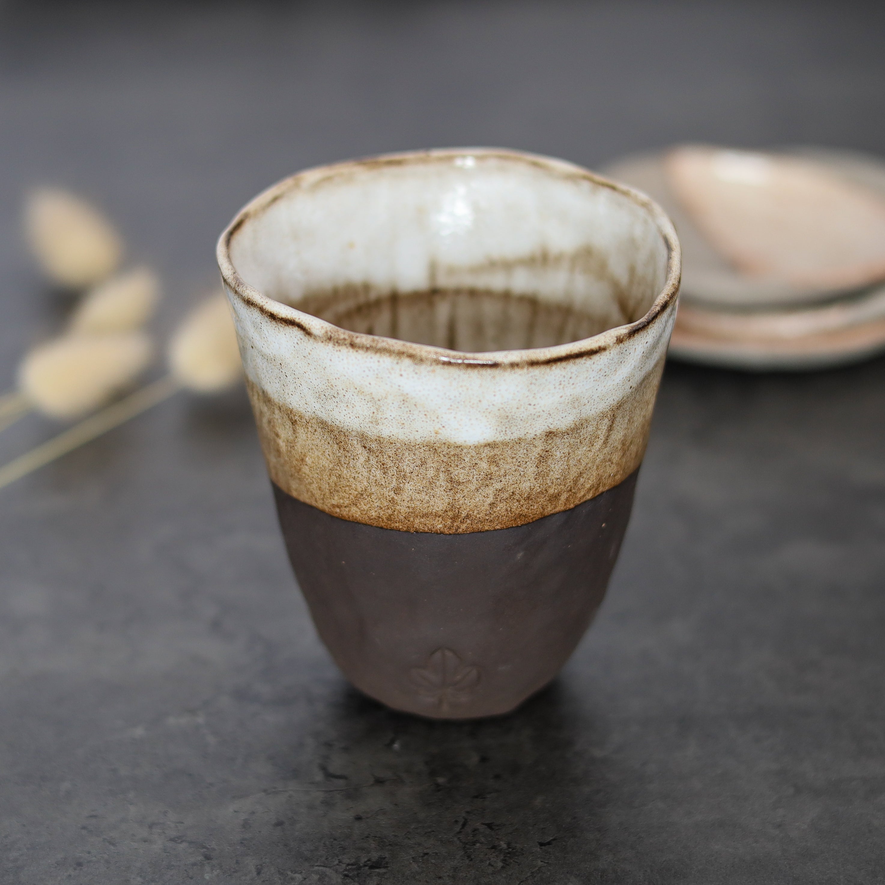 Black Hand Pinched Cup by Tash Fry Klā