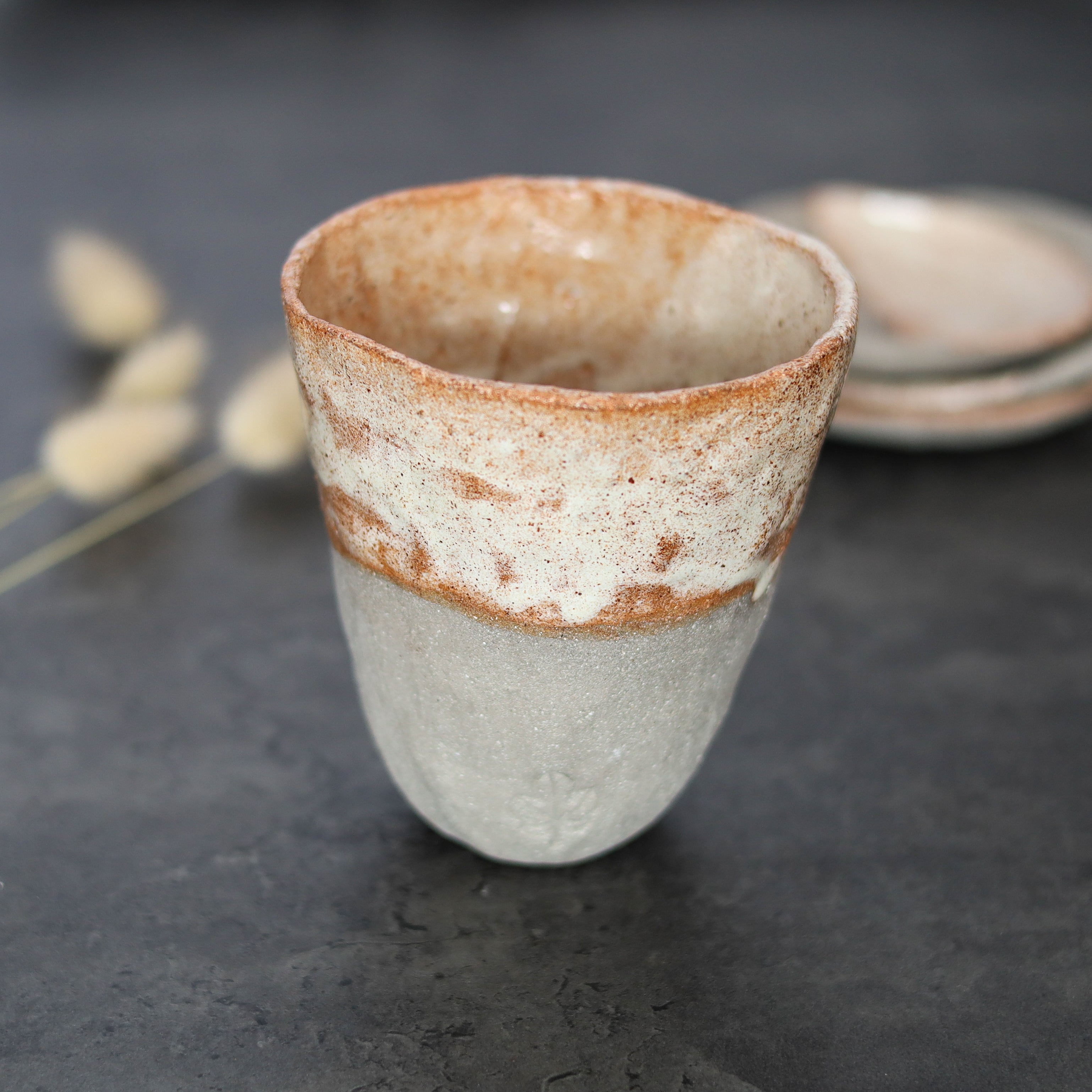 Pink Speckle Hand Pinched Cup by Tash Fry Klā