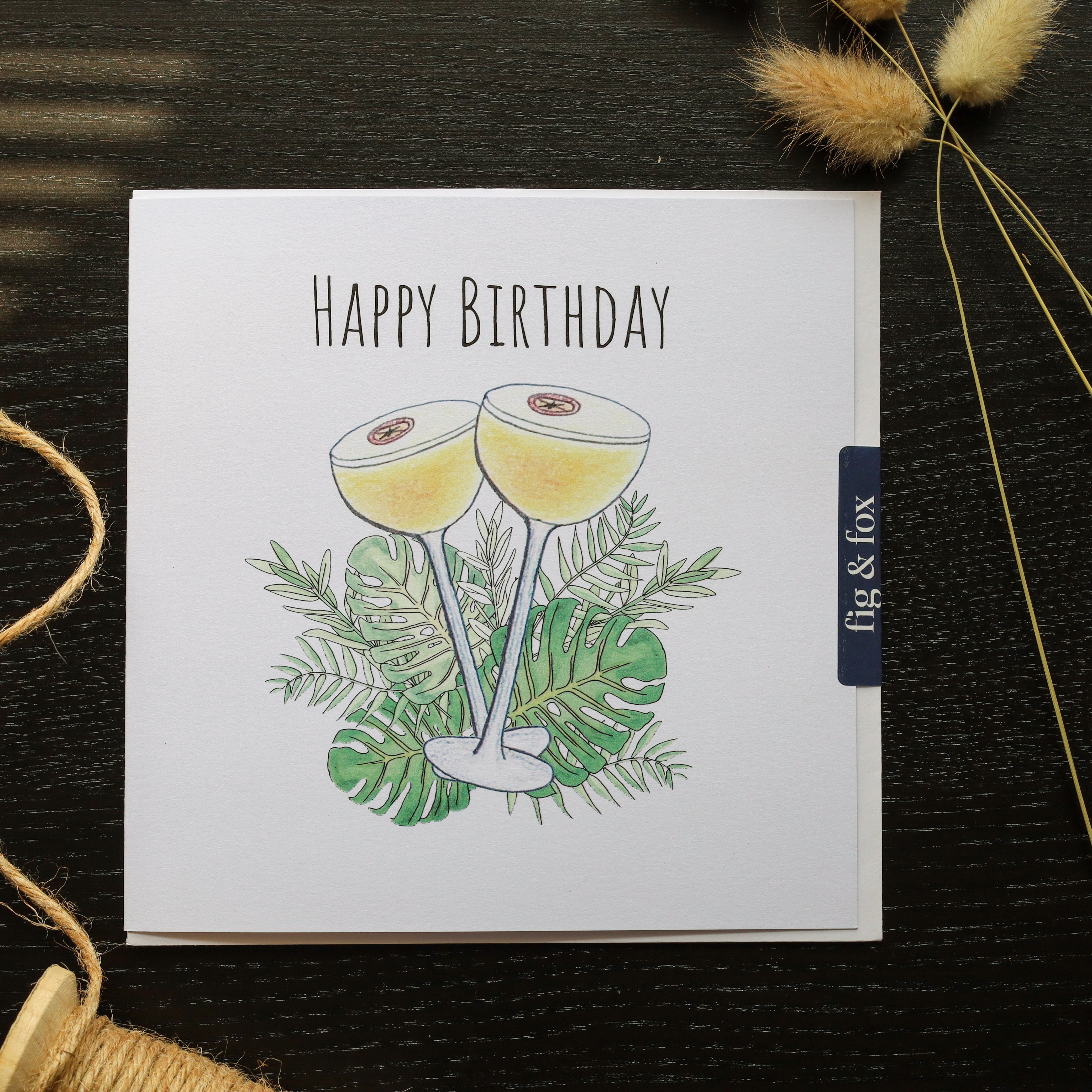 Martini Birthday Card