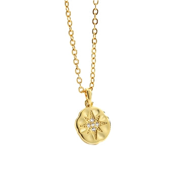 Cubic Zirconia Star Necklace in 18K Gold Plate