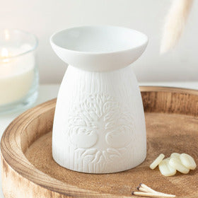White Ceramic Tree of Life Wax Melt/Oil Burner