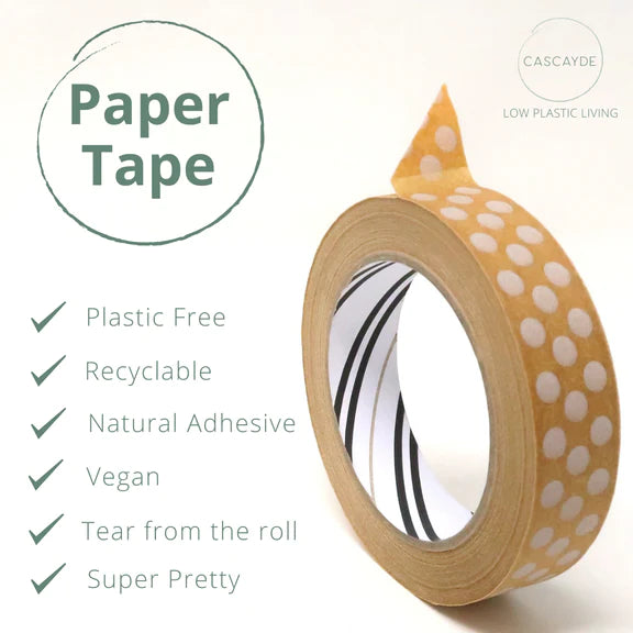 White Polka Dot Eco Friendly Paper Tape
