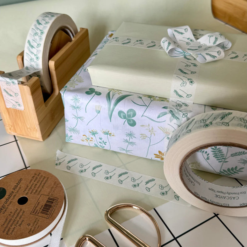 Green Floral Eco Friendly Paper Tape