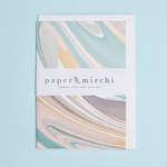 Waves Rose Quartz Hand Marbled Greeting Card