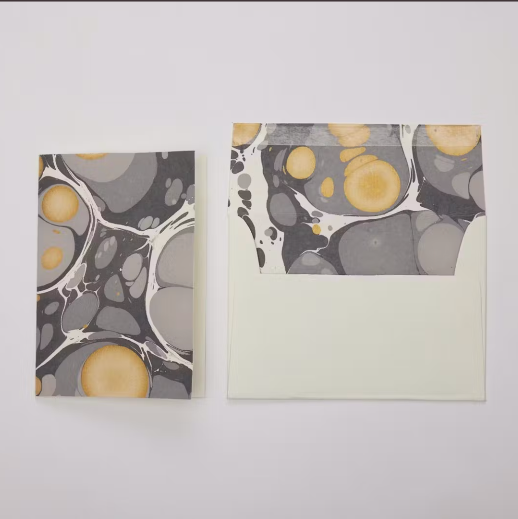 Stone Slate Hand Marbled Greeting Card