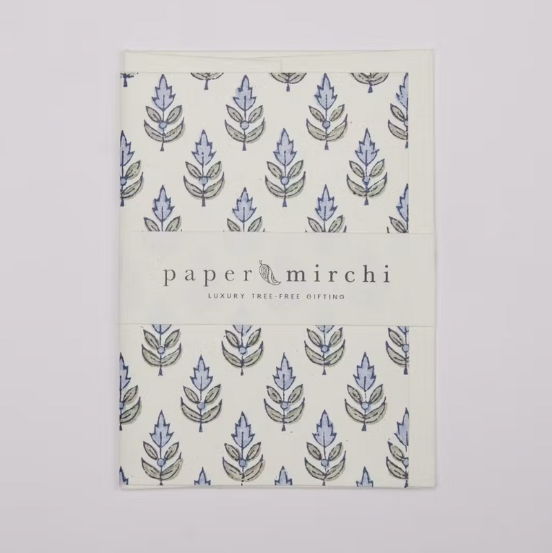 Buti Blue Stone Hand Block Printed Greeting Card