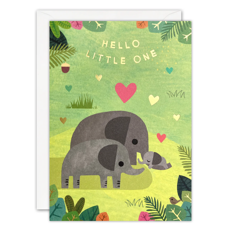 New Baby Elephants Acorns Card