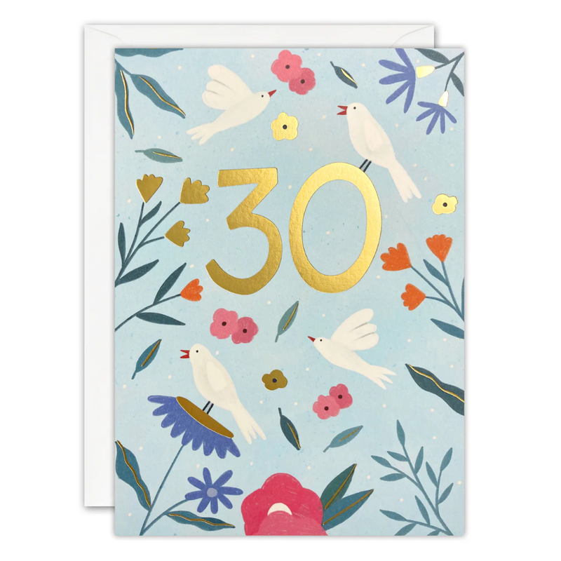 Age 30 Birds Sunbeams Card
