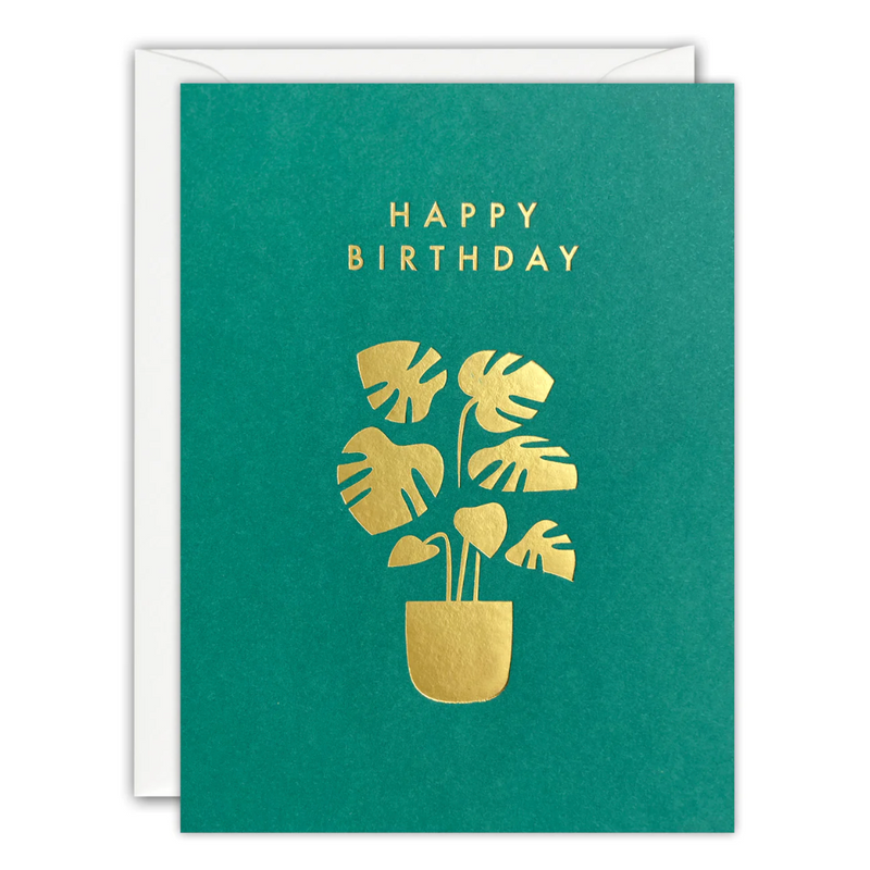 Birthday Monstera Plant Minnows Card