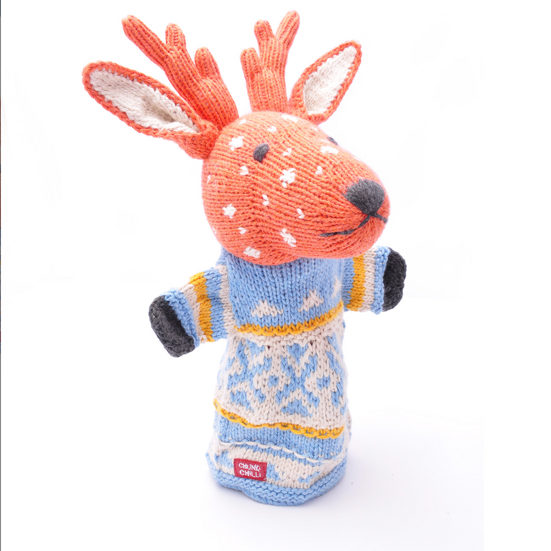 Reindeer Hand Puppet Blue