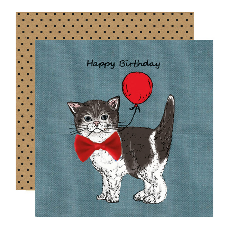 Black & White Kitten Birthday Card