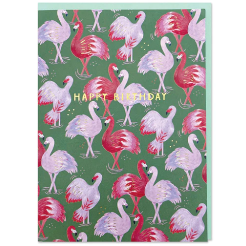 Happy Birthday - Flamingos Card