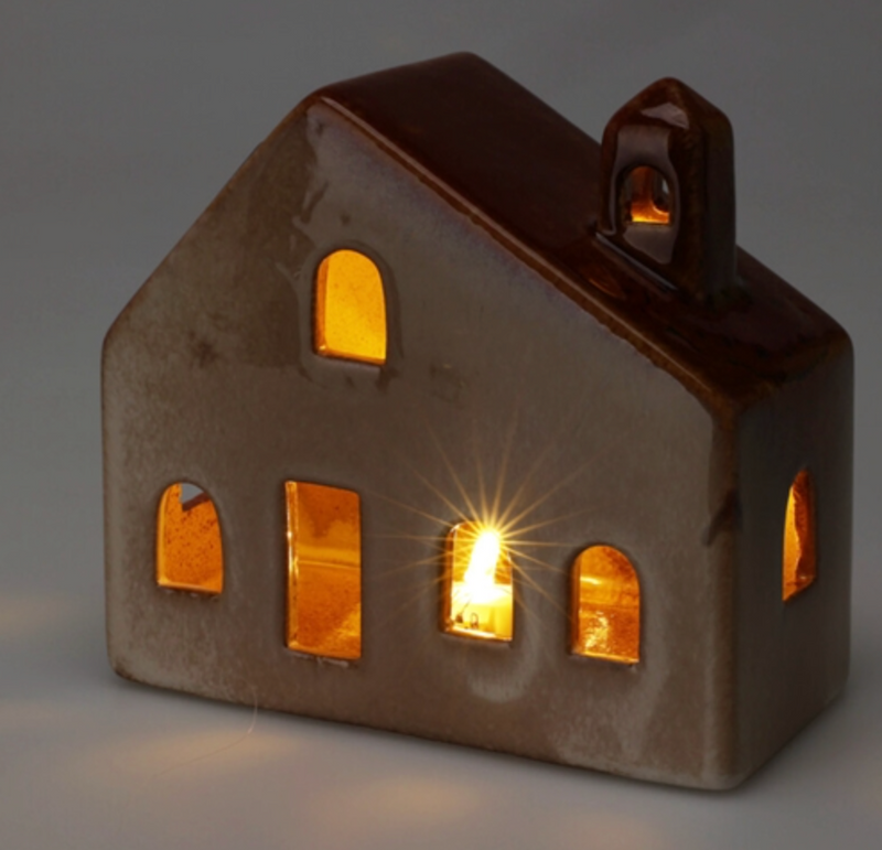 Small Ceramic House LED Decoration