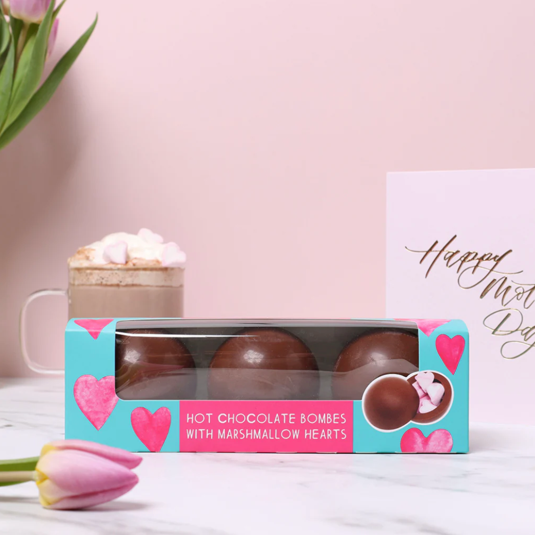 Hot Chocolate Bombes with Heart Marshmallows