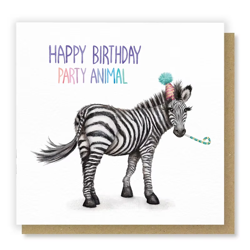 Zebra Party Animal Card