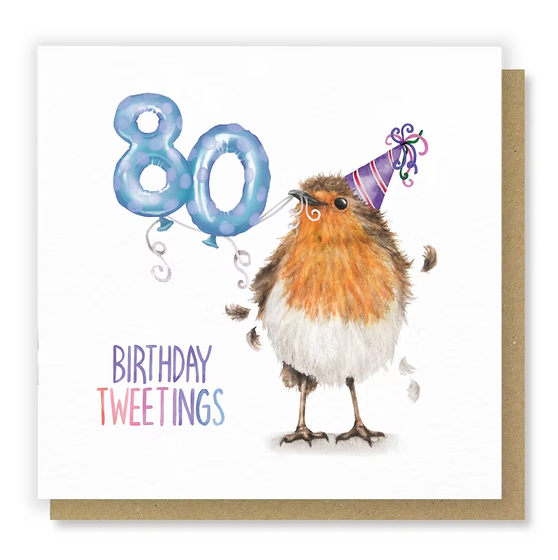 80 Robin Birthday Card