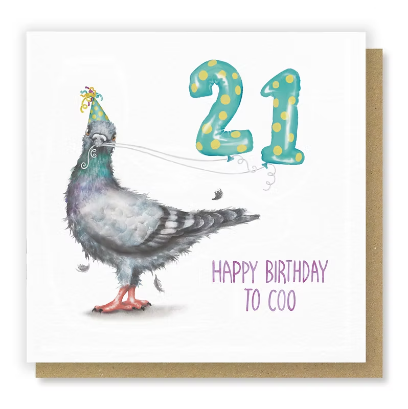 21 Birthday Pigeon Card