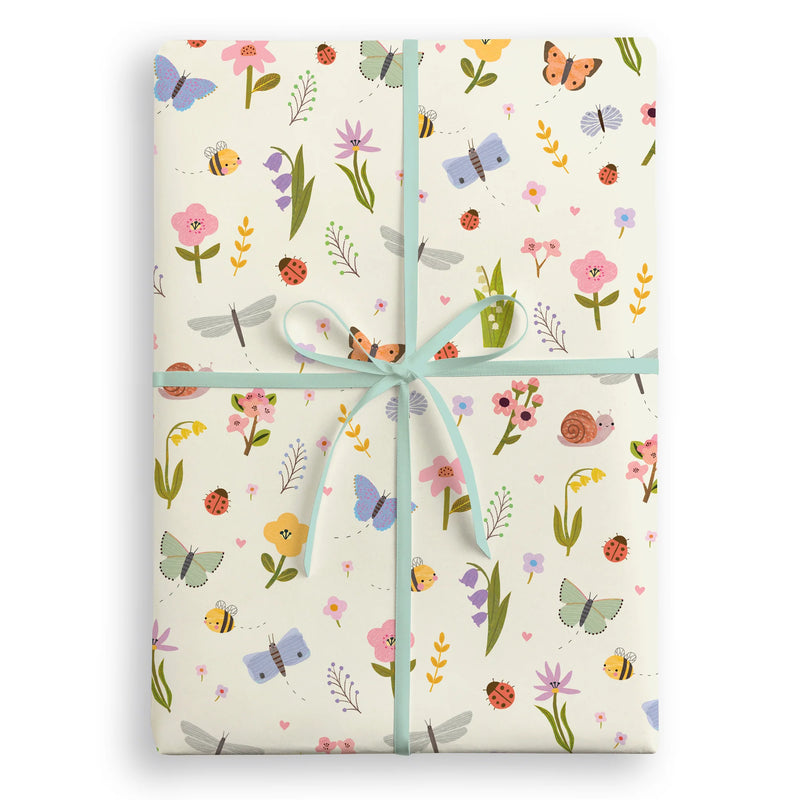 Butterfly & Flowers Wrapping Paper