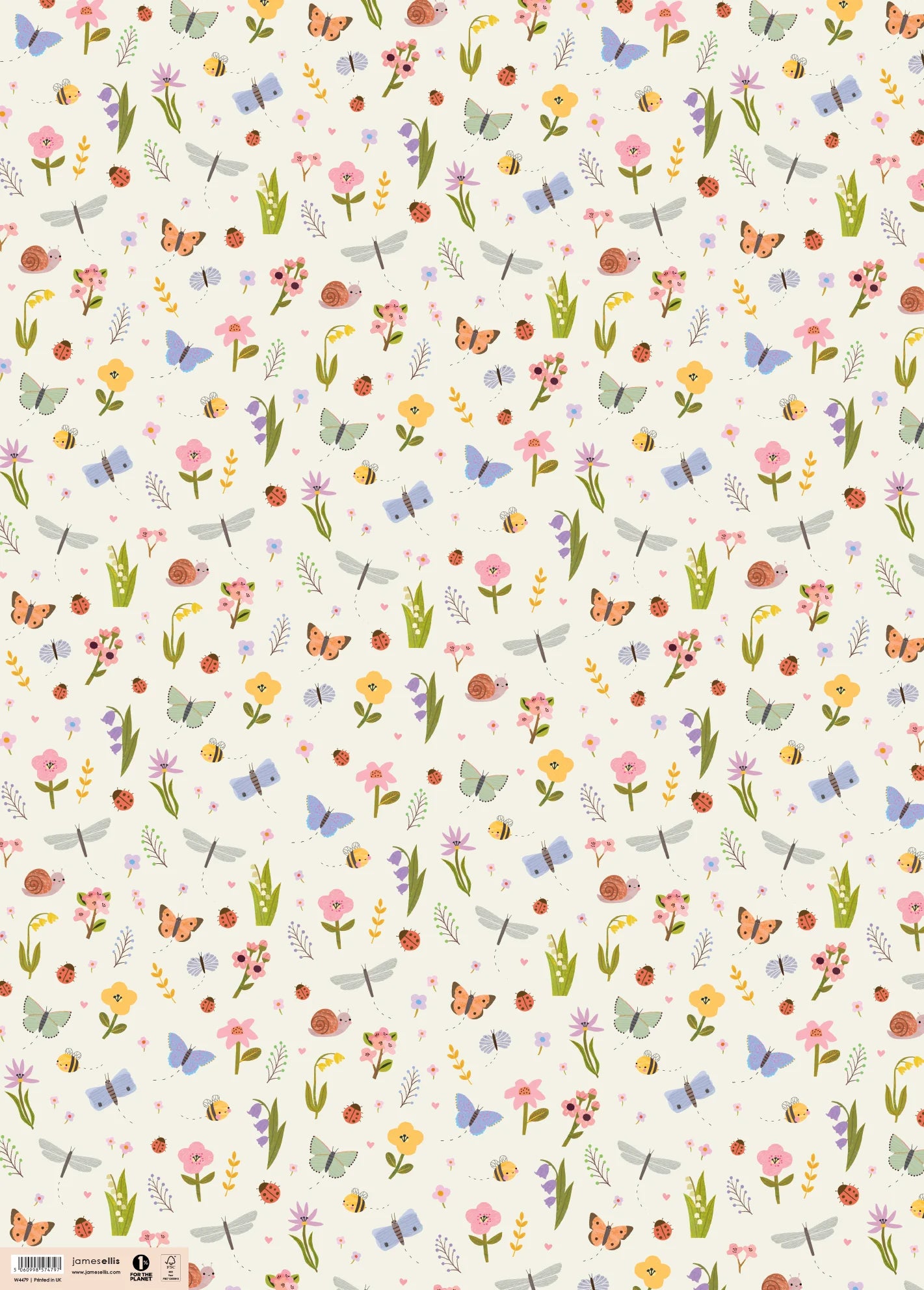 Butterfly & Flowers Wrapping Paper