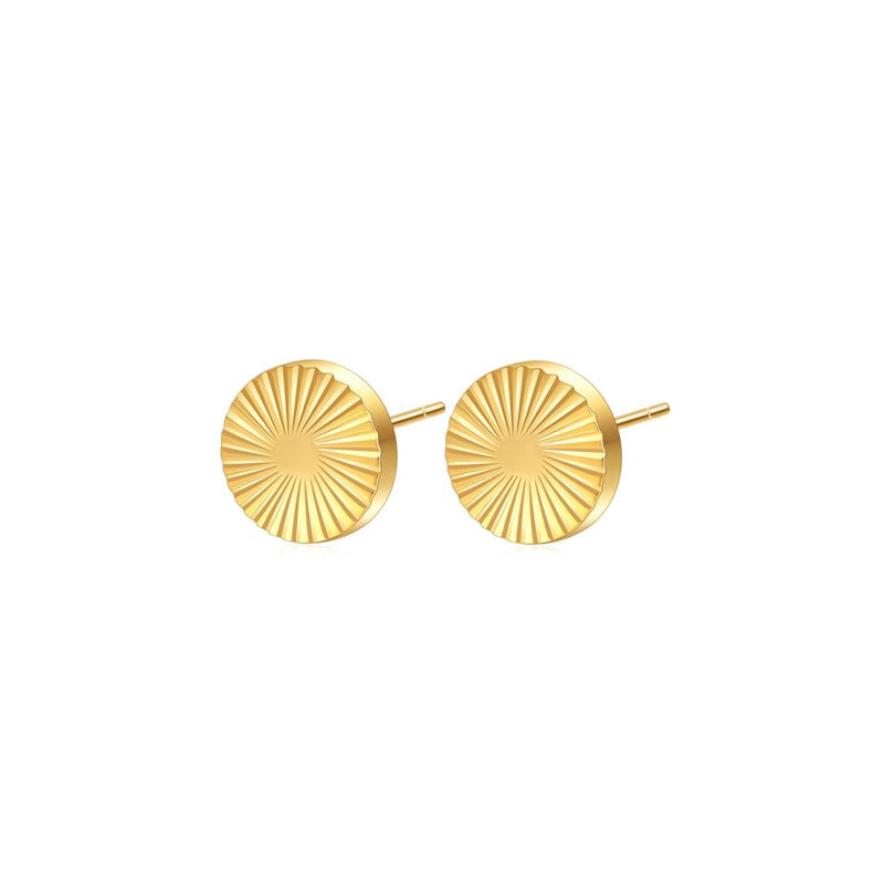 Ridged Circle Stud Earrings
