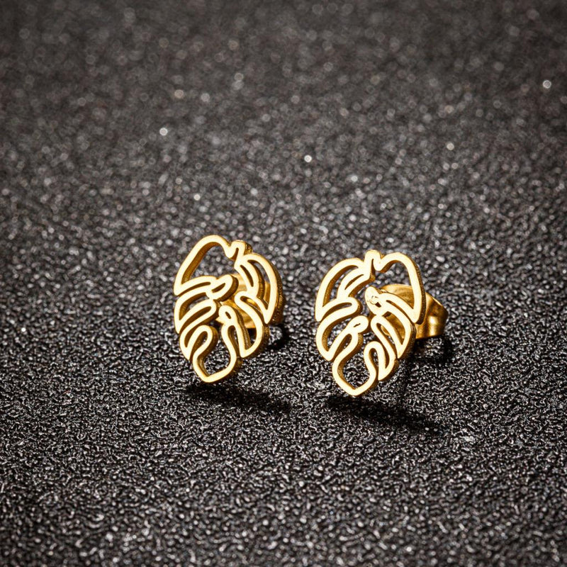 Open Palm Leaf Earrings