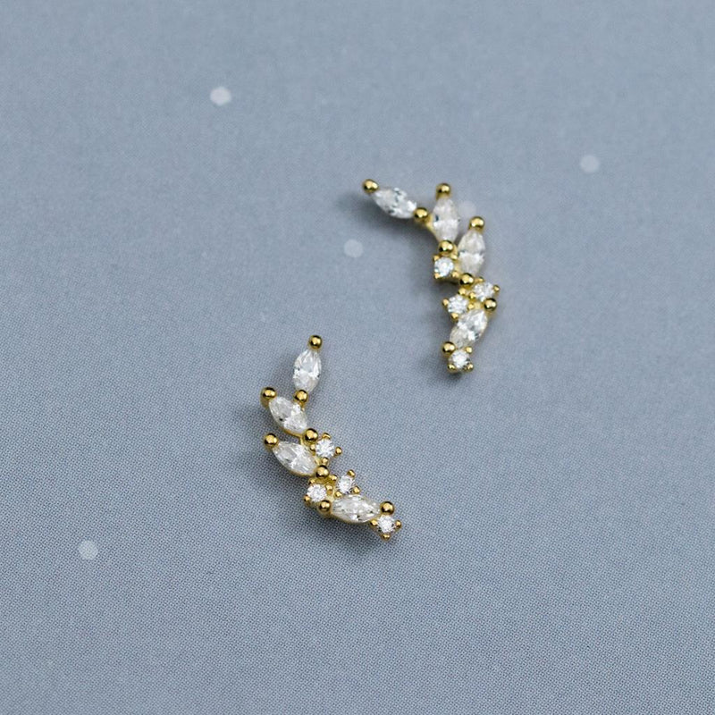 Curved Cubic Zirconia Earrings