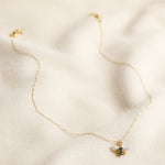 Tiny Gold Enamel Bumblebee Pendant Necklace