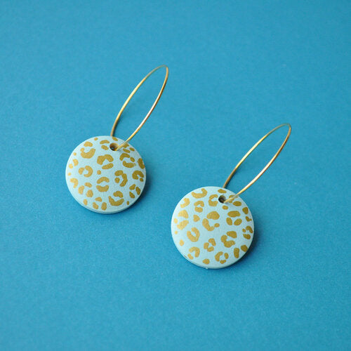 Pastel Leopard Hoop Earrings
