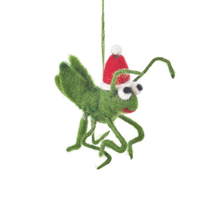 Christmas Cricket Handmade Felt Biodegradable Christmas Tree Hanging Decoration