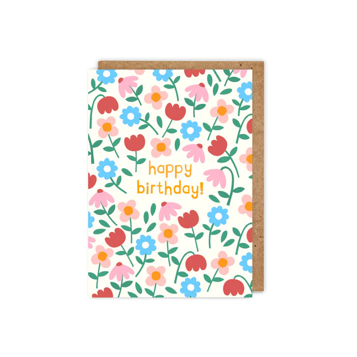 Happy Birthday All over Floral Card