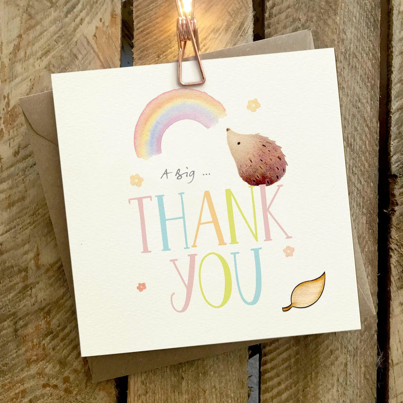 Thank You Hedgehog & Rainbow Card