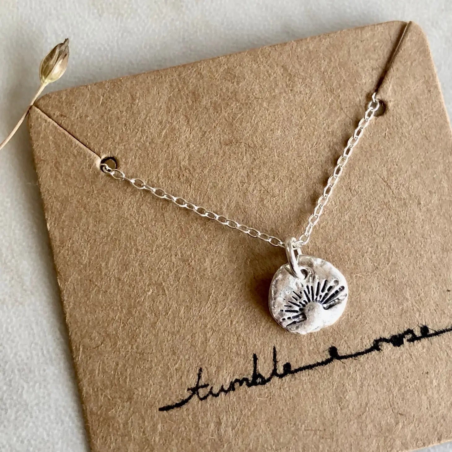 Sunrise recycled sterling silver necklace