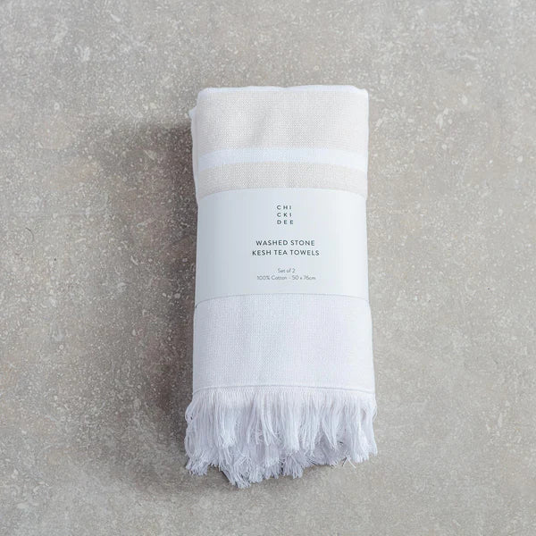 Washed Stone Kesh Tea Towels Set