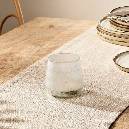 Dera Etched Glass Tealight Holder
