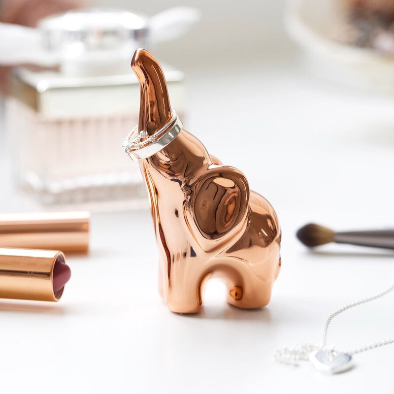 Copper Elephant Ring Holder