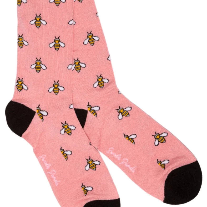 Pink Bumblebee Bamboo Socks
