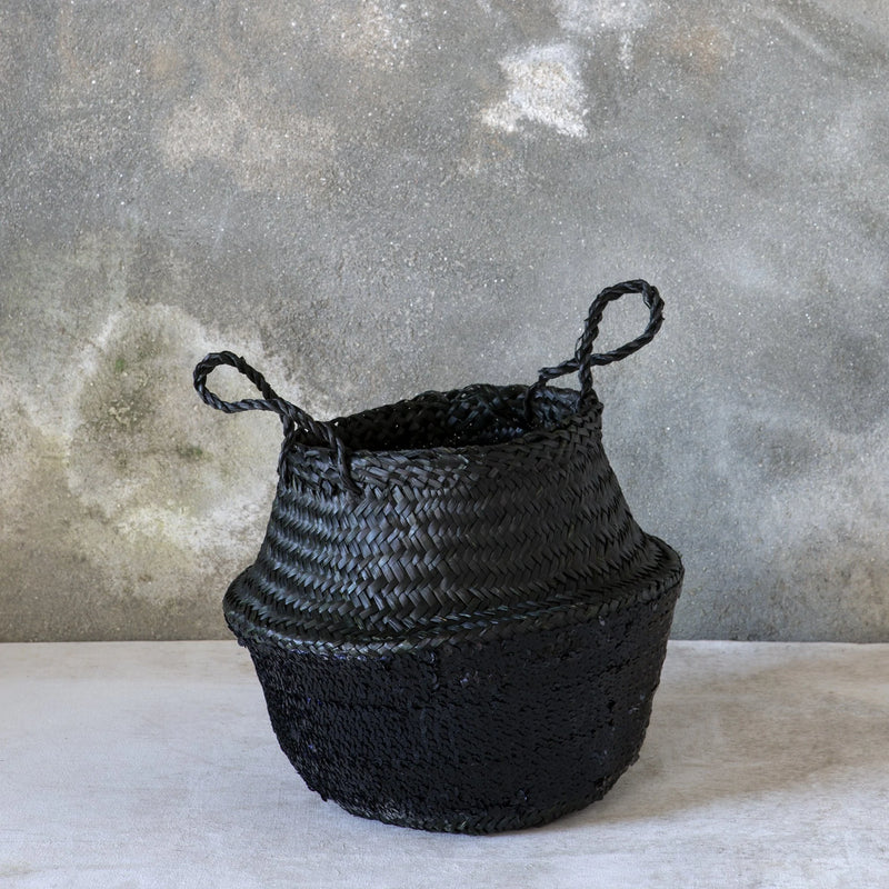 Black Toulouse Sequin Basket Black Medium