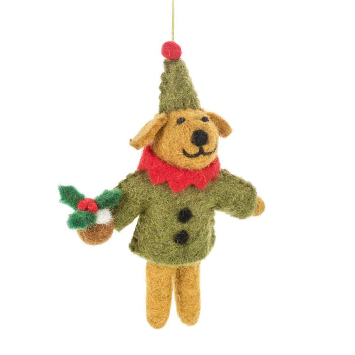 Bernard the Dog Handmade Felt Christmas tree decoration